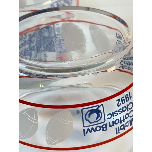Vintage Mobil Cotton Bowl Classic 1994 Football Glass Snack Candy Cereal Bowl - Picture 7 of 8